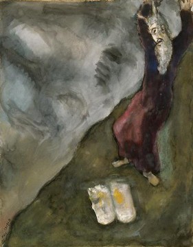 Moisés rompe las Tablas de la Ley contemporáneo de Marc Chagall Pinturas al óleo